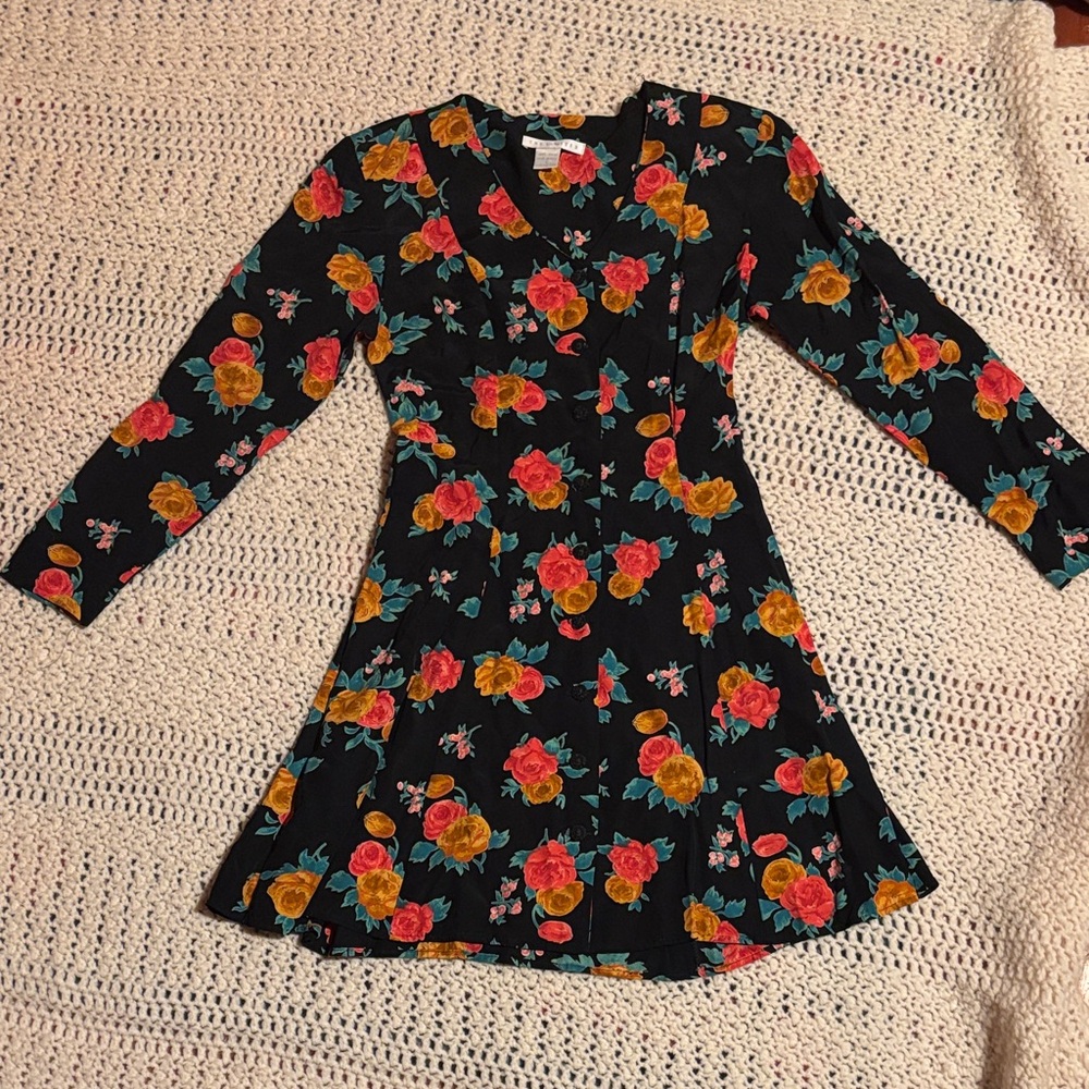 The Limited Black Dress with Floral Design